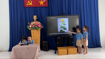 Cô Đoàn Thị Mỹ Hạnh lên chuyên đề Ứng dụng công nghệ thông tin trong hoạt động dạy học - Đề tài  Sự phát triển của cây đậu xanh  