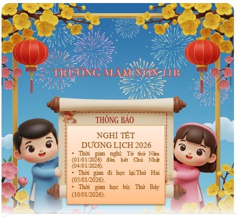 Thông báo nghỉ Tết Dương lịch năm 2026